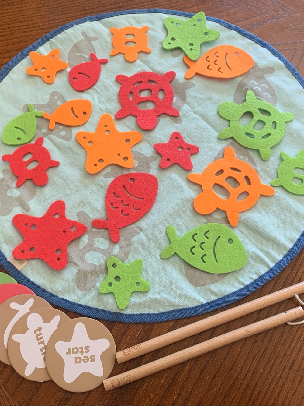 Colorful Felt Sea Creature Fishing Game